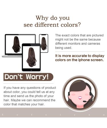 Sofeiyan 33cm Ponytail Extension - Natural Looking Long Curly Clip-In Claw Hair Extension for Women - Dark Brown/Golden Auburn - Buy Online on GoSupps.com