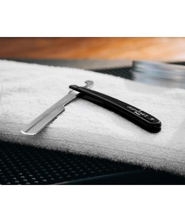 Buy Professional Barber Turkish Razor | Black & Silver Straight Razor with Black Handle | International Shipping Available - Buy Online on GoSupps.com