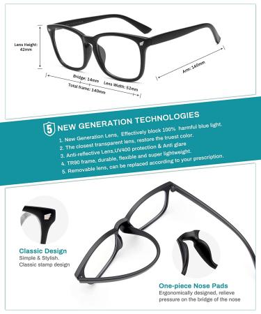 Gaoye 3-Pack Blue Light Blocking Glasses - Anti UV Computer Gaming Fake Glasses - Matte Black/Leopard/Black Tortoise - Reduce Headache & Eyestrain - Buy Online on GoSupps.com