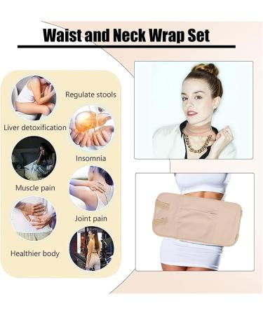ZJchao Reusable Castor Oil Pack Wrap Set | Adjustable Elastic Strap & Leak-Proof Design for Waist & Neck Compress - Washable & Durable - Buy Online on GoSupps.com