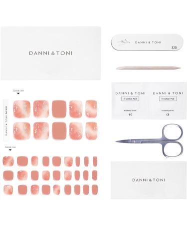 Danni & Toni Half-Hardened Gel Nail Films - Champagne Dreams | Dark Pink Gold Foil Pedicure Wraps | Nail Foil Stickers & Decals for Toenails - 37 Count - Buy Online on GoSupps.com