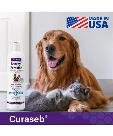 Curaseb Benzoyl Peroxide Dog Shampoo - Veterinary Strength Formula for Dandruff  Scaling  Scratching & Folliculitis Relief - Buy Online on GoSupps.com