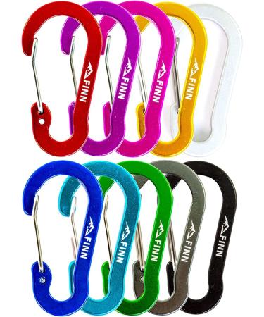 Finn Outdoors 10 -pack carabiner keychain mini carabiner key carabiner - 5 cm 10 colors ideal in everyday life & outdoor multifunctional