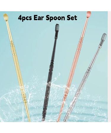 4-Piece Stainless Steel Ear Wax Removal Set - 360 Spiral Earpick & Double Head Tool for Safe Ear Cleaning - Buy Online on GoSupps.com