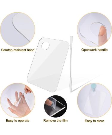 Acrylic Makeup Palette 2 Pack with Spatula and Mirror - for Nail Art & Beauty Salon - Transparent - Buy Online on GoSupps.com