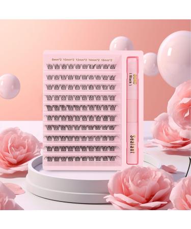 Poiuyoiu Cluster Lashes Kit D Curl | 100Pcs Mixed 8-16mm Individual False Eyelashes | Wispy Extensions with Bond & Seal Glue | Natural Look Reusable Fake Lashes | Ideal for Beginners - Buy Online on GoSupps.com