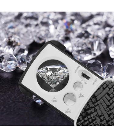 JARLINK 2 Pack LED Slide-Out Jewelers Loupe - 10X 20X 30X Illuminated Multi-Power Eye Loop Magnifier with UV Black Light - Ideal for Gems, Jewelry, Coins, Stamps - White & Black (2 Pack) - Buy Online on GoSupps.com