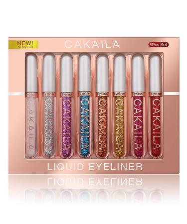 8 Colors Liquid Glitter Eyeliner Set for Party Festival Waterproof Long Lasting Eyes Makeup Kit - SET03 - Buy Online on GoSupps.com