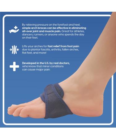 Dr. Frederick's Original Arch Support Brace - 2 Pcs - Fast Relief for Plantar Fasciitis & Flat Feet - Arch Relief Insoles for Men & Women - Buy Online on GoSupps.com