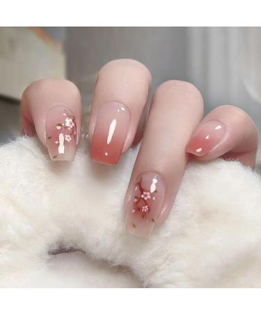 Semi Cured Gel Nail Polish Strips 22Pcs Gel Nail Stickers Nail Wraps Soft Self-Adhesive Gel Nail Stickers French Flower Gradient Gel Nail Strips - UV/LED Lamp Required Gradient Flower - Buy Online on GoSupps.com
