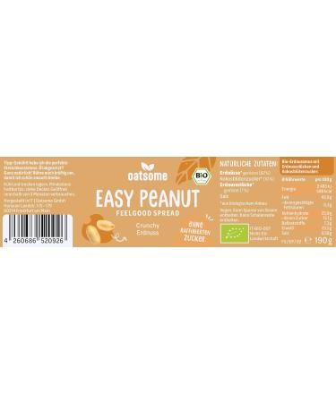 Oatsome 4 Set Easy Peanut Spread | Vegan 100% Natural No Palm Oil No Refined Sugar | Crunchy Nut Butter for Breakfast | Buy Now! - Buy Online on GoSupps.com