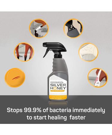 Absorbine Silver Honey Rapid Wound Repair Spray Gel - 8oz Bottle | Manuka Honey & MicroSilver BG | Veterinarian Tested Horse & Animal Care - Buy Online on GoSupps.com