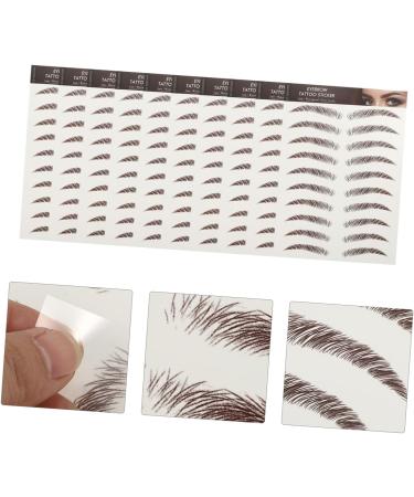 FRCOLOR 9 Sheets Waterproof Eyebrow Stickers Eyebrow Tool Imitation Eyebrow Sticker Hair 3d Template 1 count (Pack of 1) Brown - Buy Online on GoSupps.com