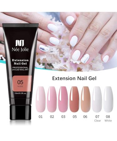 Folin Poly Nails Gel Kit - Clear Poly Nail Gel for Beginners | All-in-One UV Gel Nail Kit with 7x UV Gels for DIY Nail Art at Home - Buy Online on GoSupps.com