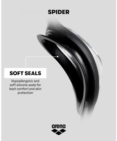 Shop Arena Spider Anti-Fog Swimming Goggles for Adults | UV Protection Self-Adjusting Nose Bridge Hypoallergenic Silicone - Black - Buy Online on GoSupps.com