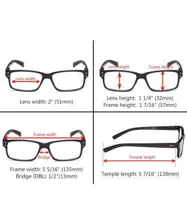 CessBlu Multipack Reading Glasses for Men & Women - 5 Black Eyeglasses 2.5x Magnification - Buy Online on GoSupps.com
