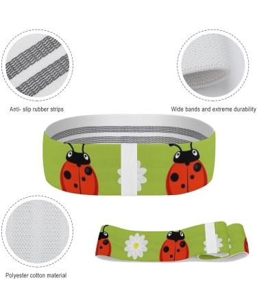 Ladybug & Flowers Yoga Workout Bands - Comfort Leg & Booty Resistance Straps for Physical Therapy | International Shipping Available - Buy Online on GoSupps.com