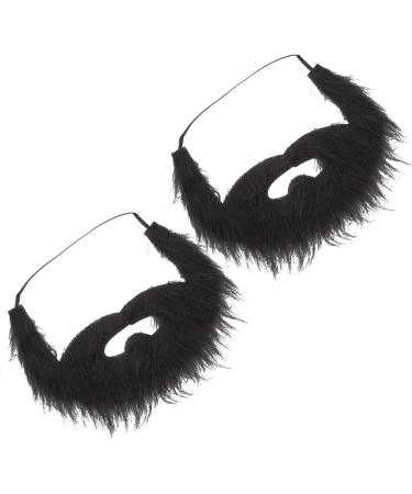 Totority 4 pcs fake beard prom decor halloween props short beard makeup party supplies Toy elder artificial Blackx3pcs 21X15X0.1CMx3pcs - Buy Online on GoSupps.com
