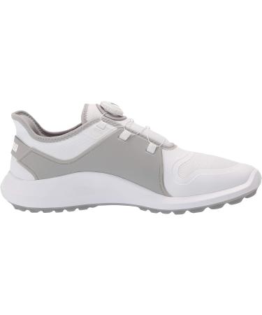 PUMA Men's Ignite Fasten8 Disc Golf Shoe 10.5 - Puma White/Silver/High Rise - Buy Online on GoSupps.com