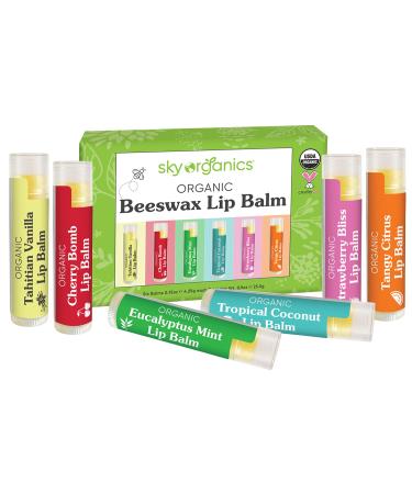 Sky Organics Organic Lip Balm - Family Pack of 6 for Adults & Kids - Buy Online on GoSupps.com