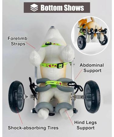 Dog Wheelchair Dog Wheelchair for Back Legs Pet Wheelchair Assisted Walking Device Adjustable Aluminum Alloy Dog Wheelchair Portable XXS - Buy Online on GoSupps.com