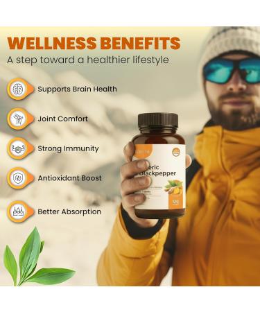 HERVIVA Turmeric Curcumin 1500mg with Black Pepper 5mg High Potency Vegan Capsules Non-GMO Gluten-Free 120 Count - Buy Online on GoSupps.com