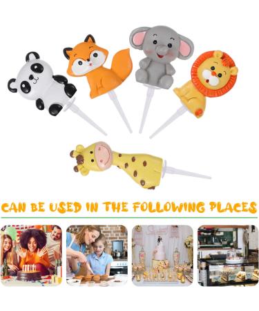TOYANDONA 5Pcs Jungle Animal Cake Toppers - Zoo Animal Decorations for Baby Showers & Birthday Party - Buy Online on GoSupps.com