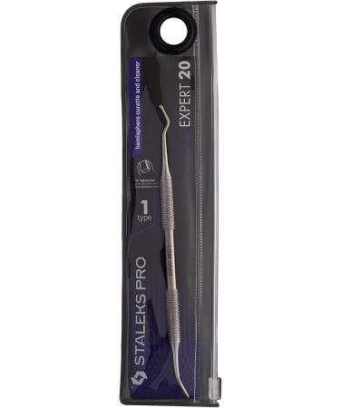 VJ STALEKS PRO EXPERT 20/1 CUTICLE PUSHER (CURETTE "HEMISPHERE"+ CLEANER) manicure nails pedicure - Buy Online on GoSupps.com