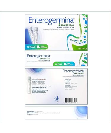 Enterogermina 2 Billion 5ml Oral Suspension x 20 Vials - Children's Probiotic for Diarrhea Relief - Buy Online on GoSupps.com