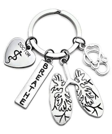 Lung Doctor Keychain Doctor Keychain Lung Keychain Lung Specialist Stethoscope Anatomical Lung Breathe Pulmonary Respiratory Therapist Gift Lung Disease Doctor Gift Lung Doctor Key Ring