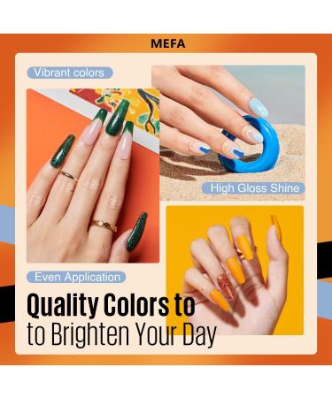MEFA Fall Gel Nail Polish 12 Colors Burgundy Red Gel Polish Set Flash Dark Red Glitter Nail Gel Polish Orange Shimmer Nude Brown Blue Yellow Gel Nail Gifts for Women Girl Brown Orange - Buy Online on GoSupps.com