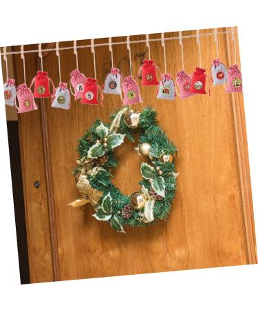 KOMBIUDA Drawstring Bag 1 Set Christmas Hanging Cloth Bag 24 Day Advent Calendar Cotton Christmas Bag Number Burlap Bag - Buy Online on GoSupps.com