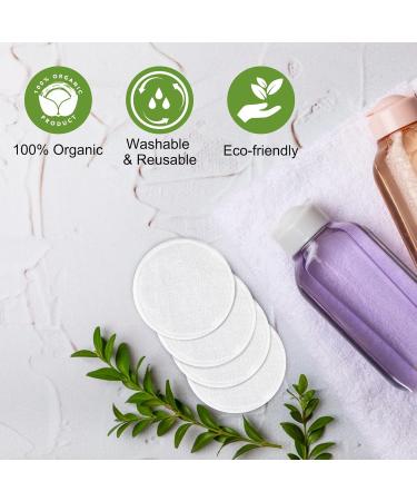 Relota 22-Piece Bamboo Washable Makeup Removal Pads - Reusable Cotton Cleaning Pads with Laundry Bags for Soft Facial Cleansing - Buy Online on GoSupps.com