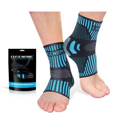 Professional Ankle Support Brace 2 Pack Breathable Plantar Fasciitis Socks Anti-Slip Ankle Compression Sleeve Socks for Joint Pain Ligament Damage Sprained Ankle Achilles Tendonitis Sports M Blue(Pair) - Buy Online on GoSupps.com