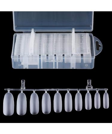 No lifting 300 pieces of ultra-thin artificial fingernails in almond shape for nail art manicure no traces transparent artificial fingernails for nail studio DIY nail design practice Complete almond shape