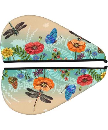 Colorful Plants & Insects Microfiber Hair Towel - Soft Super Absorbent Wrap for Long Curly & Thick Hair - Quick Dry Coral Velvet for Women - Buy Online on GoSupps.com