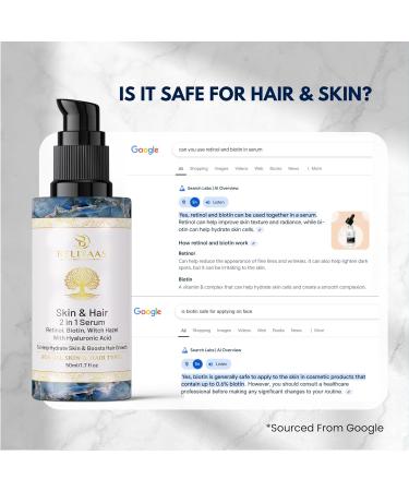 Belitaas 2-in-1 Dual Purpose Serum Retinol + Biotin for Hair and Face Plant Based Vegan 50ml - Buy Online on GoSupps.com