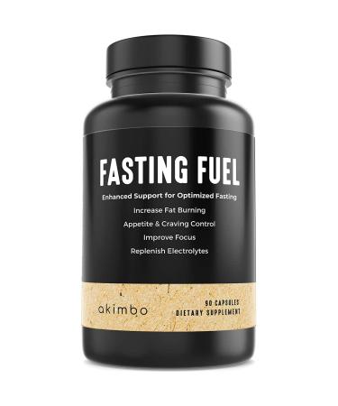 akimbo Fasting Fuel 2.0 - Intermittent Fasting Optimization Supplement - Electrolytes L-Carnitine (ALCAR) ALA Green Tea Extract - 90 Capsules