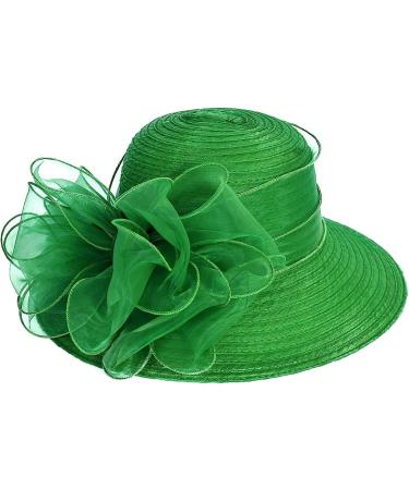 VECRY Lady Derby Church Cloche Hat - Green Bowler Wedding Bucket Hat - Buy Online on GoSupps.com