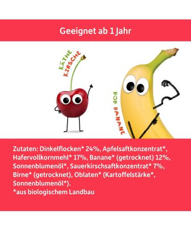 Cheeky Friends Organic Fruit Bars - Vegan Banana & Cherry Snack for Kids 6 Pack (23g Each) - Sugar-Free Lactose-Free Ideal for Ages 1+ - Buy Online on GoSupps.com