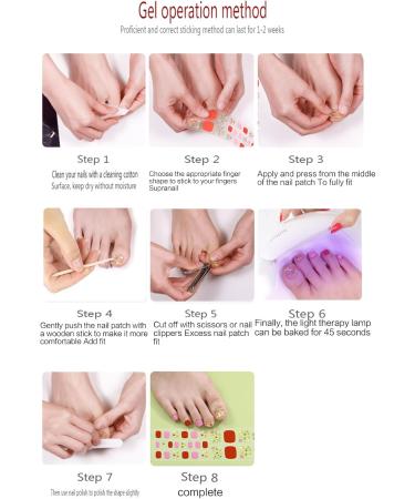 Zkbszn Nail Stickers Semi Cured Gel Toe Nail Stickers Manicure Decor UV LED Lamp Semi Cured Gel Design Nail Decals Fashion Nail Sticker Bsj0061 - Buy Online on GoSupps.com