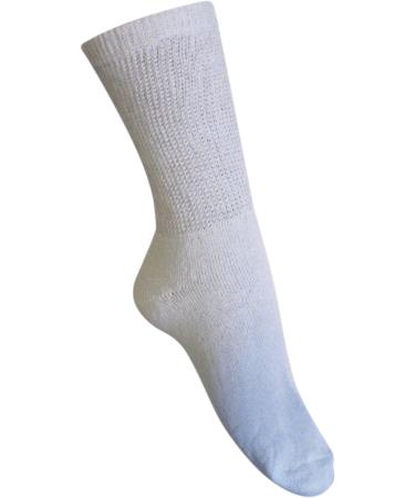 Diabetic Men's Crew Socks (3 Pack) 10-13 White | Made in USA - Buy Online on GoSupps.com