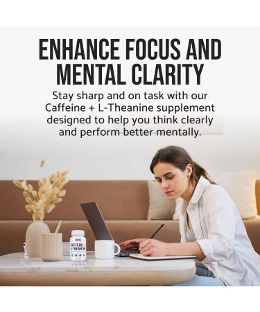 WHYZ Caffeine Pills with L-Theanine 120 Capsules Nootropic Stack Energy Pills Energy Vitamins for Sustained Focus & Cognitive Function L Theanine Caffeine Energy Supplements for Women & Men - Buy Online on GoSupps.com