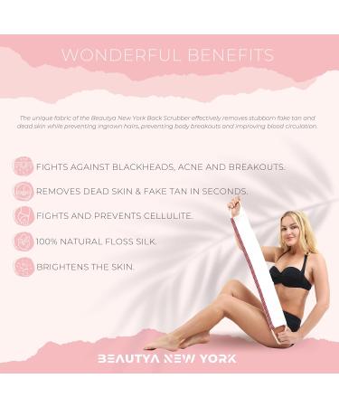 Deep Exfoliating Back & Body Scrubber with Handles - 30" Extra Long Dead Skin Remover for Men | Perfect for Hard to Reach Areas | 100% Floss Silk Skincare - Buy Online on GoSupps.com