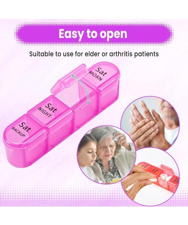 Pill Box 4 Times a Day 7 Days Pill Organiser Box with 28 Compartments Weekly Pill Case for Morning Noon Evening and Bed Time (Purple) - Buy Online on GoSupps.com
