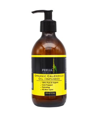 Feelia - Organic Calendula Oil - Infused, Cold Pressed, Rich in Antioxidants, Vitamin E, Ideal for Skin & Hair Care, 100% Pure & Organic