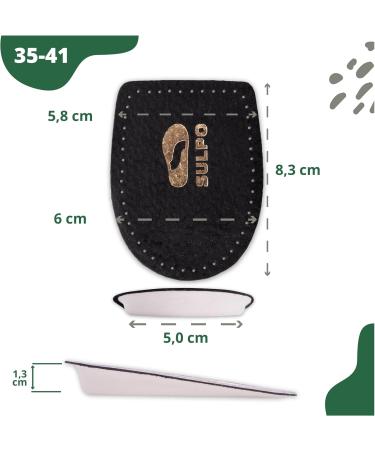SULPO Leather Heel Cushions with Latex Foam - 2 Pairs - Black - Size 35-46 (35-41) | Comfort & Support for All-Day Wear - Buy Online on GoSupps.com