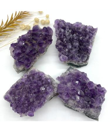 Gemstones for Decoration Natural Amethyst Crystal Cluster Raw Stones Ornaments Crystal Stones Purification Gifts Ore Crystal Home Goods (Size : 100-120grams)