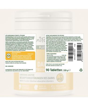AniForte Stomach & Intestines Dog Tablets 90 Pieces for Acute Diarrhea & Gastrointestinal Health | Prebiotics for Intestinal Flora - Buy Online on GoSupps.com