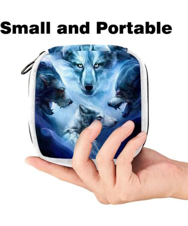GIAPB Sanitary Napkin Storage Bag - Period Tampon Makeup Pad Pouch, Wolfs Art Pattern, Color 4162 - Buy Online on GoSupps.com
